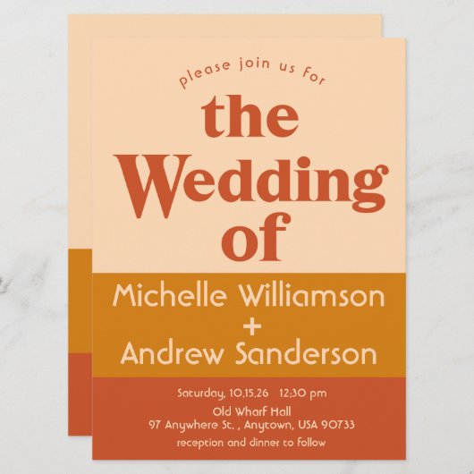 Oranje Terracotta Modern Retro 6.5x8.75 Kaart (Voorkant / Achterkant)