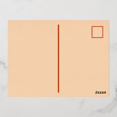 Oranje Terracotta Modern Retro Folie Uitnodiging Briefkaart (Achterkant)