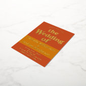 Oranje Terracotta Modern Retro Folie Uitnodiging Briefkaart (Gedraaid)