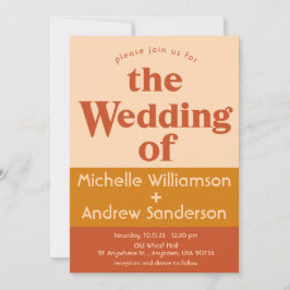 Oranje Terracotta Moderne Retro 5x7 Kaart