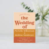 Oranje Terracotta Moderne Retro A6 Kaart (Staand voorkant)