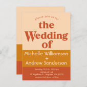 Oranje Terracotta Moderne Retro A6 Kaart (Voorkant / Achterkant)