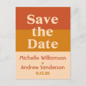 Oranje Terracotta Moderne Retro Aankondigingskaart (Voorkant)