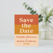 Oranje Terracotta Moderne Retro Aankondigingskaart (Staand voorkant)