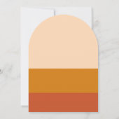 Oranje Terracotta Moderne Retro Gebogen Uitnodigin Kaart (Achterkant)