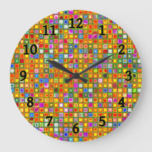 Oranje 'Terracotta' Multicolored Tiles Pattern Grote Klok