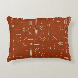 Oranje terracotta prachtig geometrisch patroon accent kussen