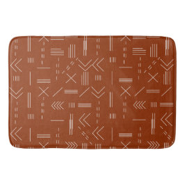 Oranje terracotta prachtig geometrisch patroon badmat