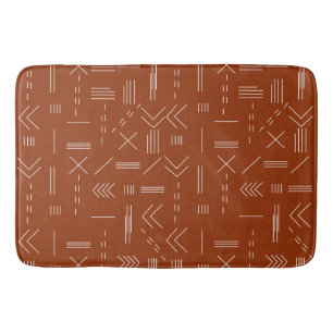 Oranje terracotta prachtig geometrisch patroon badmat
