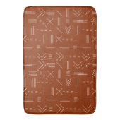 Oranje terracotta prachtig geometrisch patroon badmat (Voorkant Verticaal)
