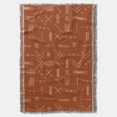 Oranje terracotta prachtig geometrisch patroon deken (Voorkant Verticaal)