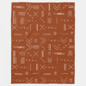 Oranje terracotta prachtig geometrisch patroon fleece deken (Voorkant)