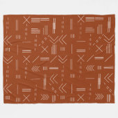 Oranje terracotta prachtig geometrisch patroon fleece deken (Voorkant (Horizontaal))