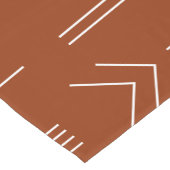 Oranje terracotta prachtig geometrisch patroon korte tafelloper (Hoek)