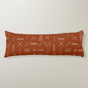 Oranje terracotta prachtig geometrisch patroon lichaamskussen