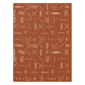 Oranje terracotta prachtig geometrisch patroon tafelkleed (Voorkant)