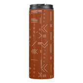 Oranje terracotta prachtig geometrisch patroon thermosbeker (Achterkant)