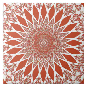 Oranje Terracotta Tristyns Mandala Tegeltje