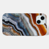 Oranje Terracotta Wit Zwart Blauw Agaat Geode Case-Mate iPhone Case (Achterkant (horizontaal))