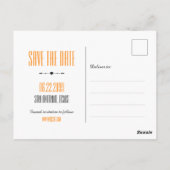 Oranje Texas Curling Ribbon Save the Date Briefkaart (Achterkant)