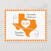 Oranje Texas Curling Ribbon Save the Date Briefkaart (Voorkant)