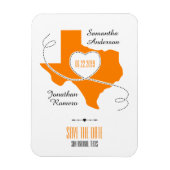 Oranje Texas Curling Ribbon Save the Date Magneet (Verticaal)