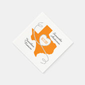 Oranje Texas Curling Ribbon Wedding Date Servet (Hoek)