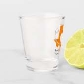 Oranje Texas Curling Ribbon Wedding Date Shot Glas (Links)