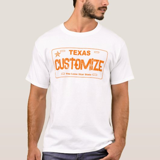 oranje Texas licentie bord shirt (Voorkant)