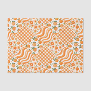 Oranje Texturen Tissuepapier