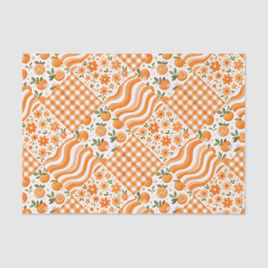 Oranje Texturen Tissuepapier (Voorkant)