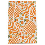 Oranje Textures Medium Cadeauzakje (Voorkant)