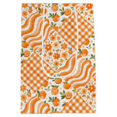 Oranje Textures Medium Cadeauzakje (Achterkant)