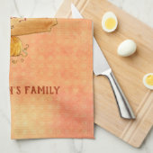 Oranje textuur achtergrond en Herfst vruchten Theedoek (Quarter Fold)