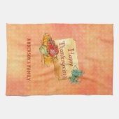 Oranje textuur achtergrond en Herfst vruchten Theedoek (Horizontaal)