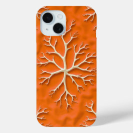 Oranje textuur iPhone hoesje met organisch patroon