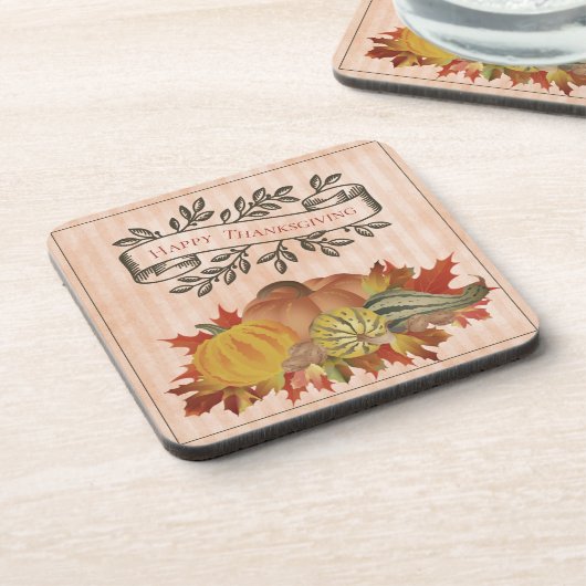Oranje Thanksgiving Pompoenen en Squash Bier Onderzetter (Linkerzijde)