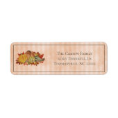 Oranje Thanksgiving Pompoenen en Squash Label (Voorkant)