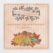 Oranje Thanksgiving Pompoenen en Squash Labels (Design 1)