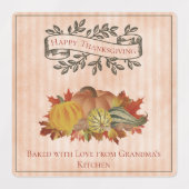 Oranje Thanksgiving Pompoenen en Squash Labels (Design 2)