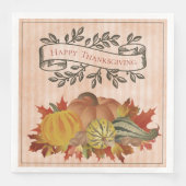 Oranje Thanksgiving Pompoenen en Squash Servet (Voorkant)