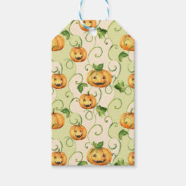 ORANJE THANKSGIVING PUMPKINS MET GROENE LEZEN CADEAULABEL