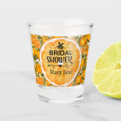 Oranje thema bruidsfeest shot glas (Voorkant)