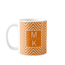 Oranje Thin Chevron Square Splitter Monogrammed