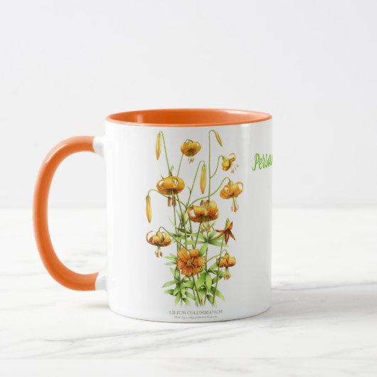 Oranje Tiger Lillies gepersonaliseerd Mok (Links)