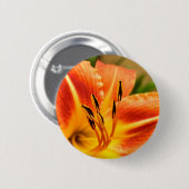 Oranje Tiger Lily Badge Ronde Button 5,7 Cm (Voorkant /achterkant)