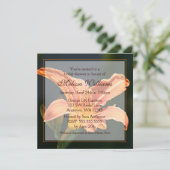 Oranje Tiger Lily Bridal Shower-uitnodigingen Kaart (Staand voorkant)