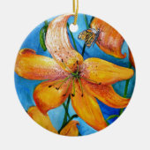 Oranje Tiger Lily Keramisch Ornament (Voorkant)
