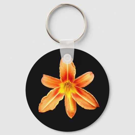 Oranje Tiger Lily Key Ring Sleutelhanger (Voorkant)