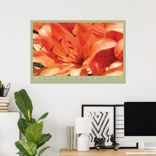 Oranje Tiger Lily Print (Thuiskantoor)